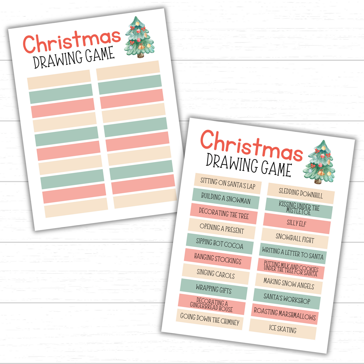 Christmas Drawing Game Cards