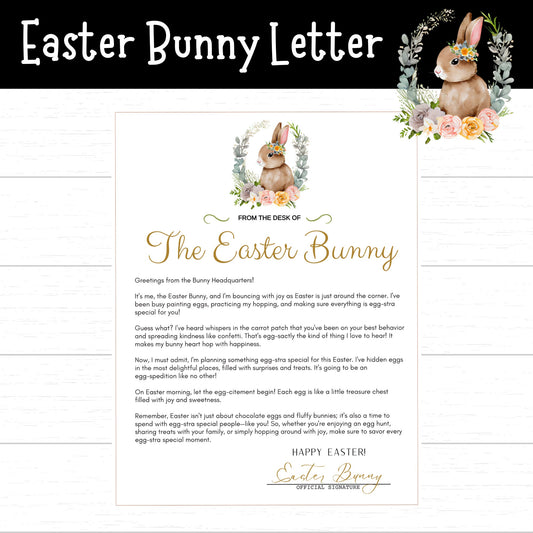 Easter Bunny Letter, Letter to Child from the Easter Bunny, Printable Letter from Bunny, Cute Easter Letter, Easter Printables, Bunny Letter
