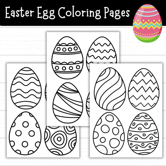 Easter Egg Coloring Pages, Easter Printables for Kids, Printable Easter Coloring Pages, Easter Egg Coloring Activity, Easter Coloring