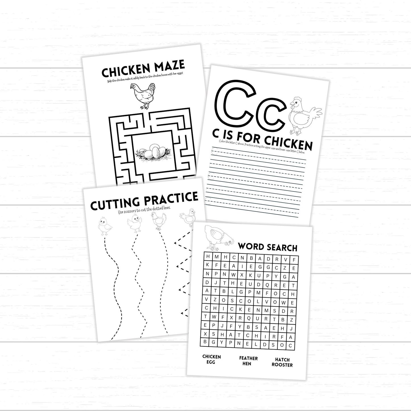 Chicken Activity Pack, Chicken Unit, Chicken Worksheets for Kids, Cute Chicken Activities, Printable Chicken Activities, Spring Chicken Unit
