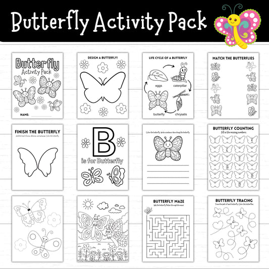 Butterfly Activity Pack, Butterfly Unit Study, Butterfly Printable for Kids, Butterfly Life Cycle, Butterfly Worksheets, Butterfly Activity