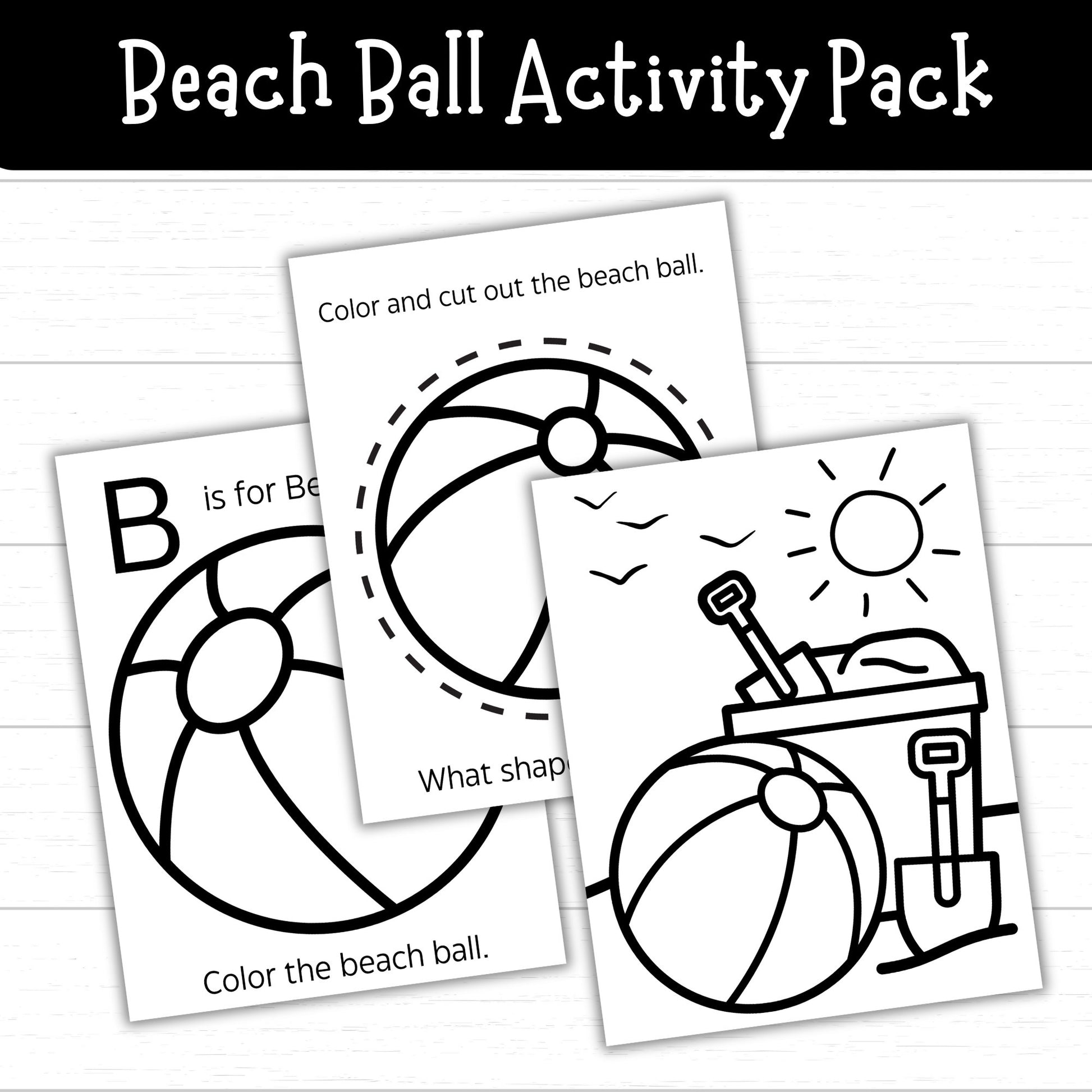 Beach Ball Activity Pack, Beach Ball Craft, Beach Printables, Summer Printables, Printables for Kids, Summer Craft, Beach Craft