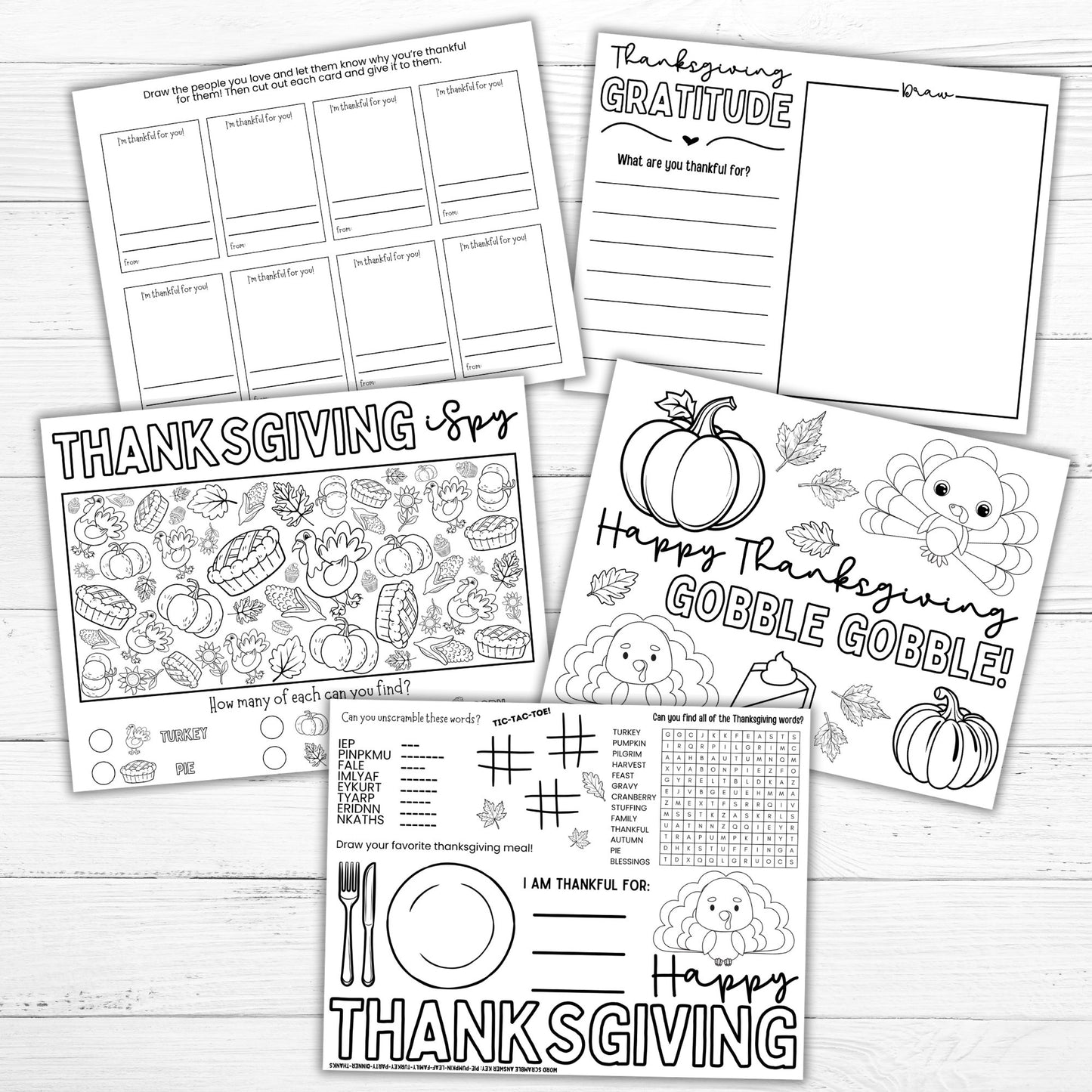 Thanksgiving Placemat Activity Printable, Thanksgiving Placemats, Fall Activities for Kids, Fall Worksheets, Fun Fall Printable, Fall Games