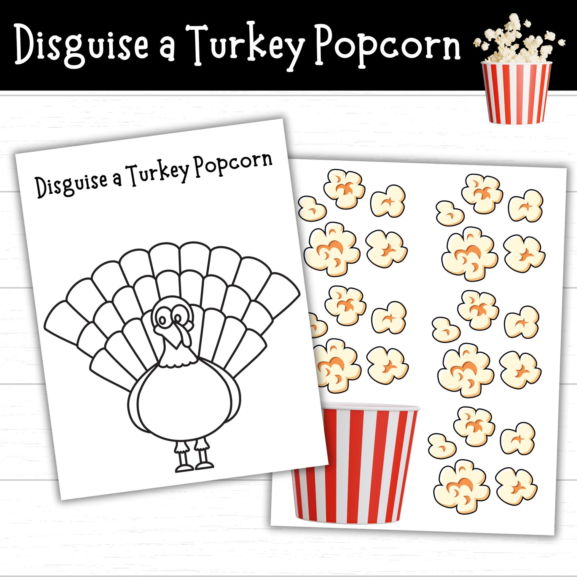 Disguise a Turkey Popcorn, Turkey in Disguise Popcorn, Popcorn Turkey, Turkey Popcorn Disguise, Turkey Activity, Disguise a Turkey Project