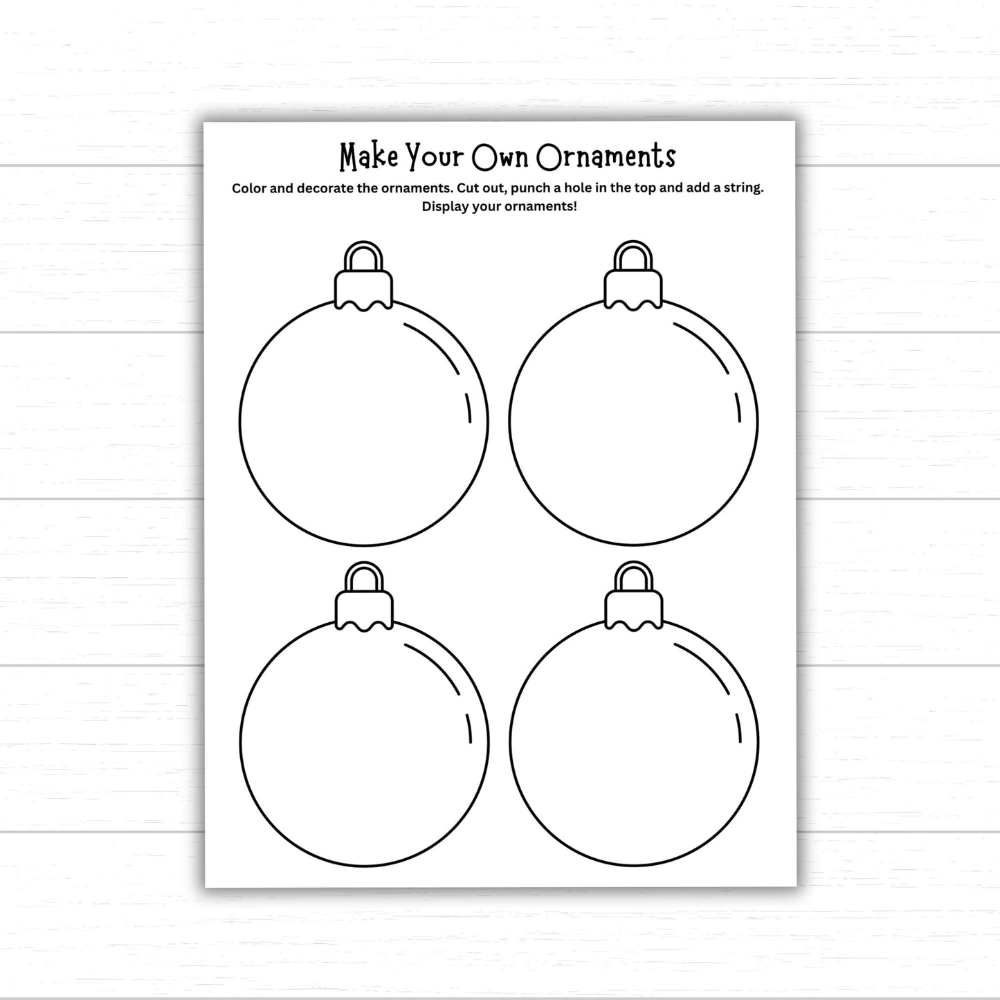 Make Your Own Ornaments, Decorate an Ornament, Design an Ornament, Printable Ornaments for Kids, Blank Ornaments to Print and Color