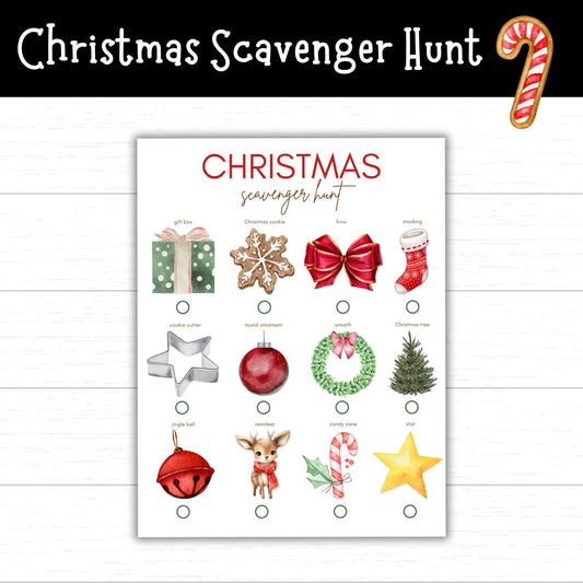Christmas Scavenger Hunt, Kids Christmas Game, Christmas Treasure Hunt, Christmas Printables for Kids, Christmas Printables, Digital PDF