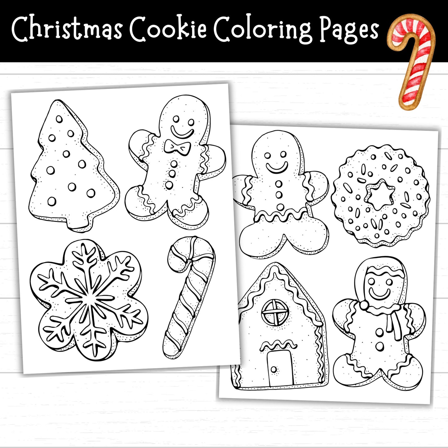 Christmas Cookie Coloring Pages, Christmas Coloring Pages for Kids, Christmas Cookie Activities, Printable Christmas Cookies