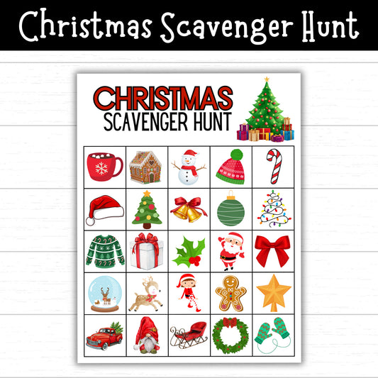 Christmas Scavenger Hunt, Christmas Treasure Hunt, Seek and Find Christmas Game, Printable Scavenger Hunt for Christmas, Christmas Games