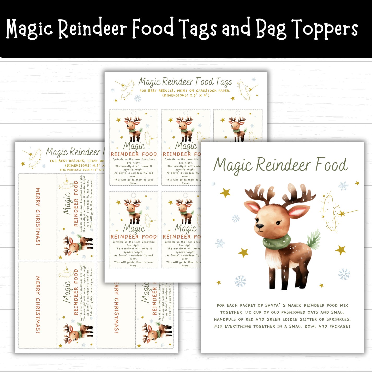 Reindeer Food Tags and Bag Toppers – Mom. Wife. Busy Life. Printables