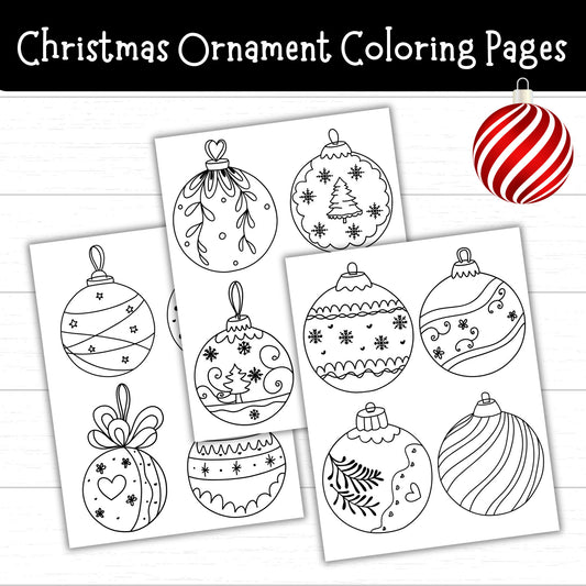 Christmas Ornament Coloring Pages, Printable Ornaments for Kids, Ornaments to Color for Christmas, Christmas Coloring Pages, Christmas Craft