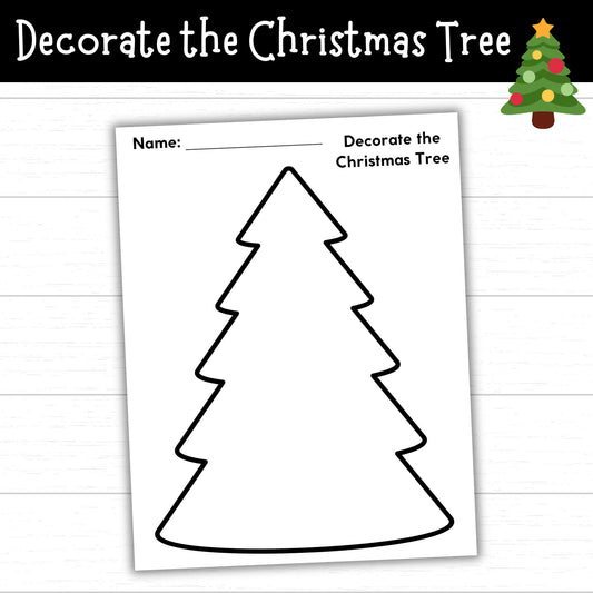 Decorate the Christmas Tree, Christmas Tree Craft, Christmas Tree Coloring Page, Printable Christmas Tree for Kids, Christmas Tree Activity
