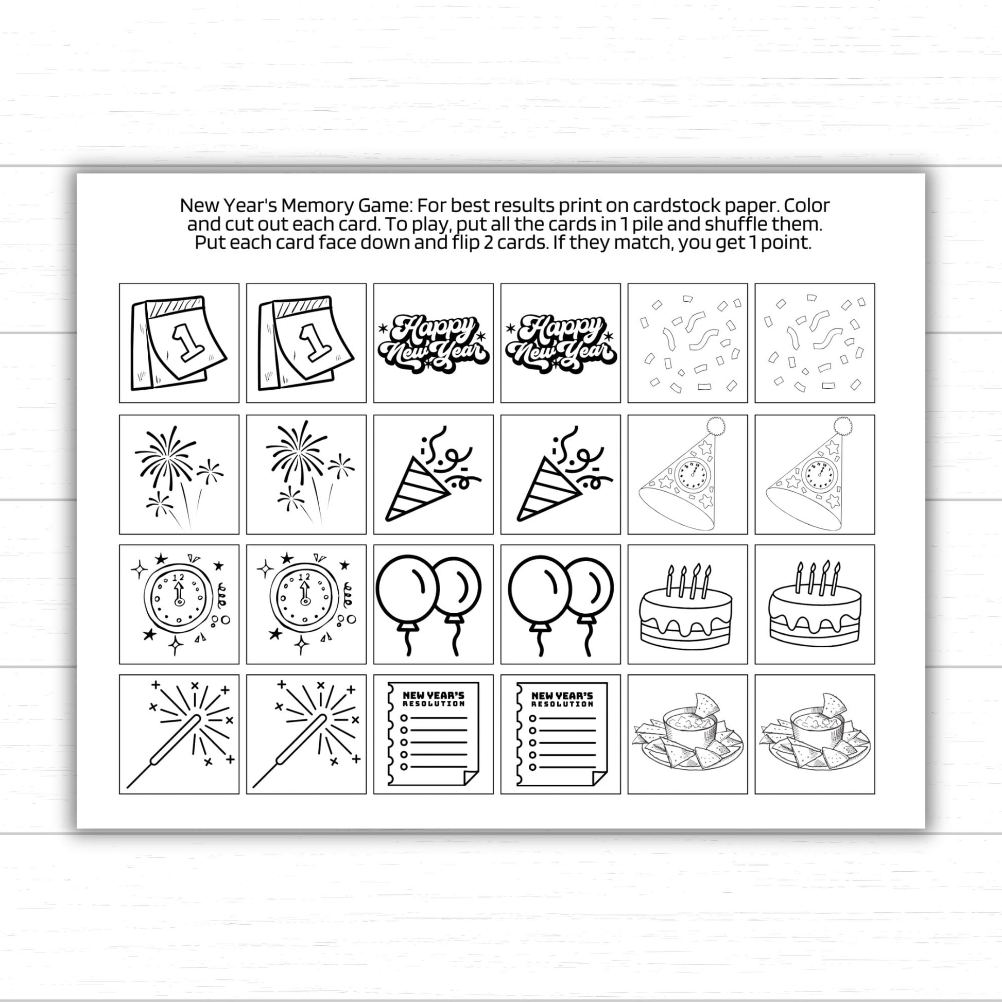 New Year's Activity Placemat Printable, New Year's Coloring Pages, New Year Activity Sheets for Kids, New Year's Eve Time Capsule
