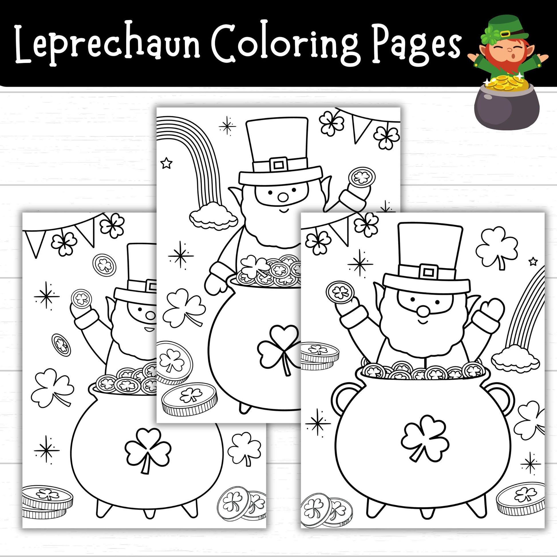Leprechaun Coloring Pages, Printable Leprechaun Activities, St. Patrick's Day Printables for Kids, March Activity, Leprechaun Coloring Book