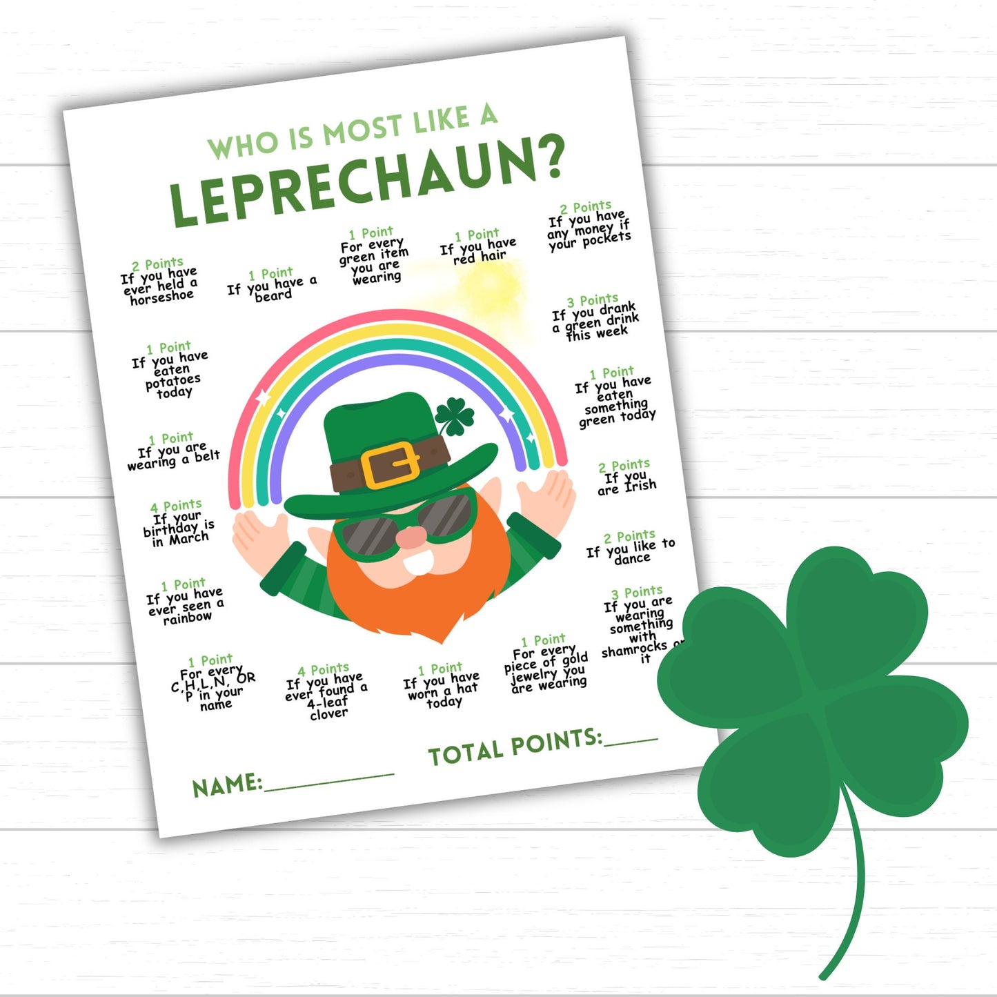 Who is Most Like a Leprechaun? Game