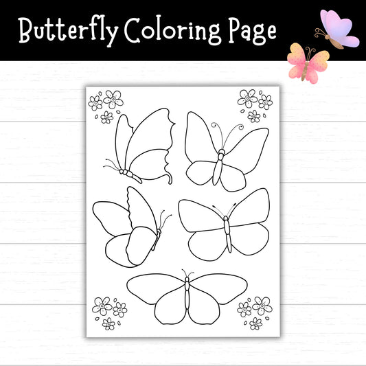 Butterfly Coloring Page, Butterfly Activities, Spring Printables, Spring Coloring Pages, Butterfly Printables for Kids, Spring Activities