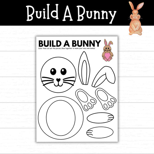 Build a Bunny Printable, Printable Bunny Activities, Rabbit Printables, Easter Printables for Kids, Spring Activities for Kids, Digital PDF