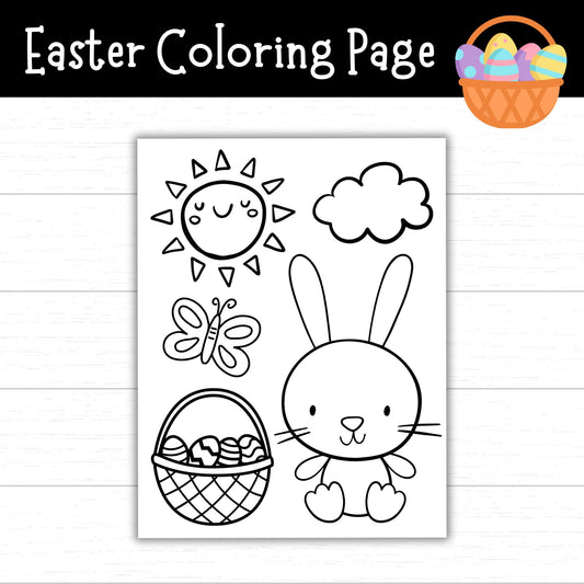 Easter Coloring Page for Kids, Easter Bunny Coloring Page, Spring Activities for Kids, Easter Activities for Kids, Printable Coloring Pages