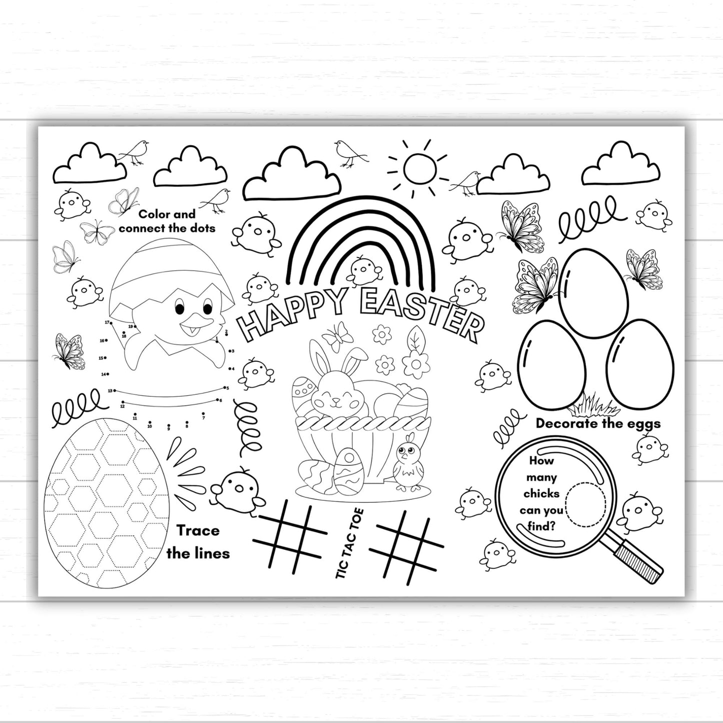 Easter Activity Placemats, Easter Placemats, Easter Activities for Kids, Easter Bundle, Printable Easter Worksheets, Easter Activity Pack
